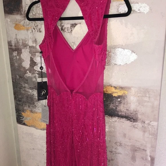 NWT Adrianna Papell Formal Beaded Gown~ Pink Sapphire